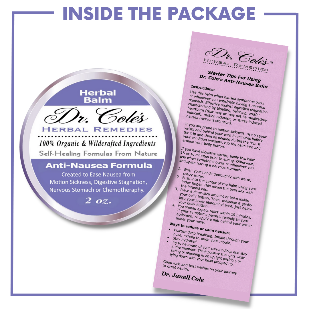 Dr. Cole's Organic Anti-Nausea Herbal Balm