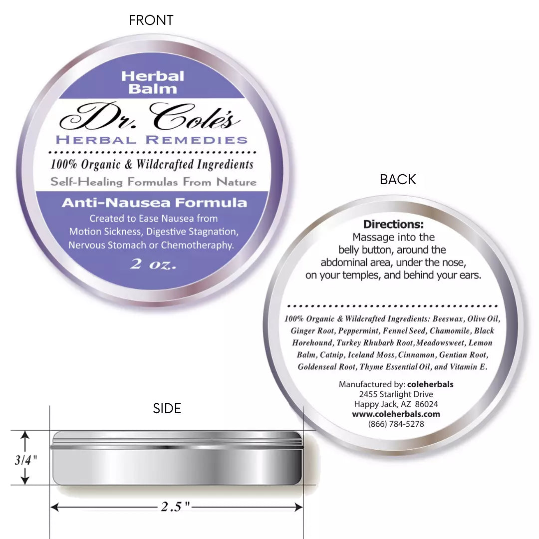 Dr. Cole's Organic Anti-Nausea Herbal Balm